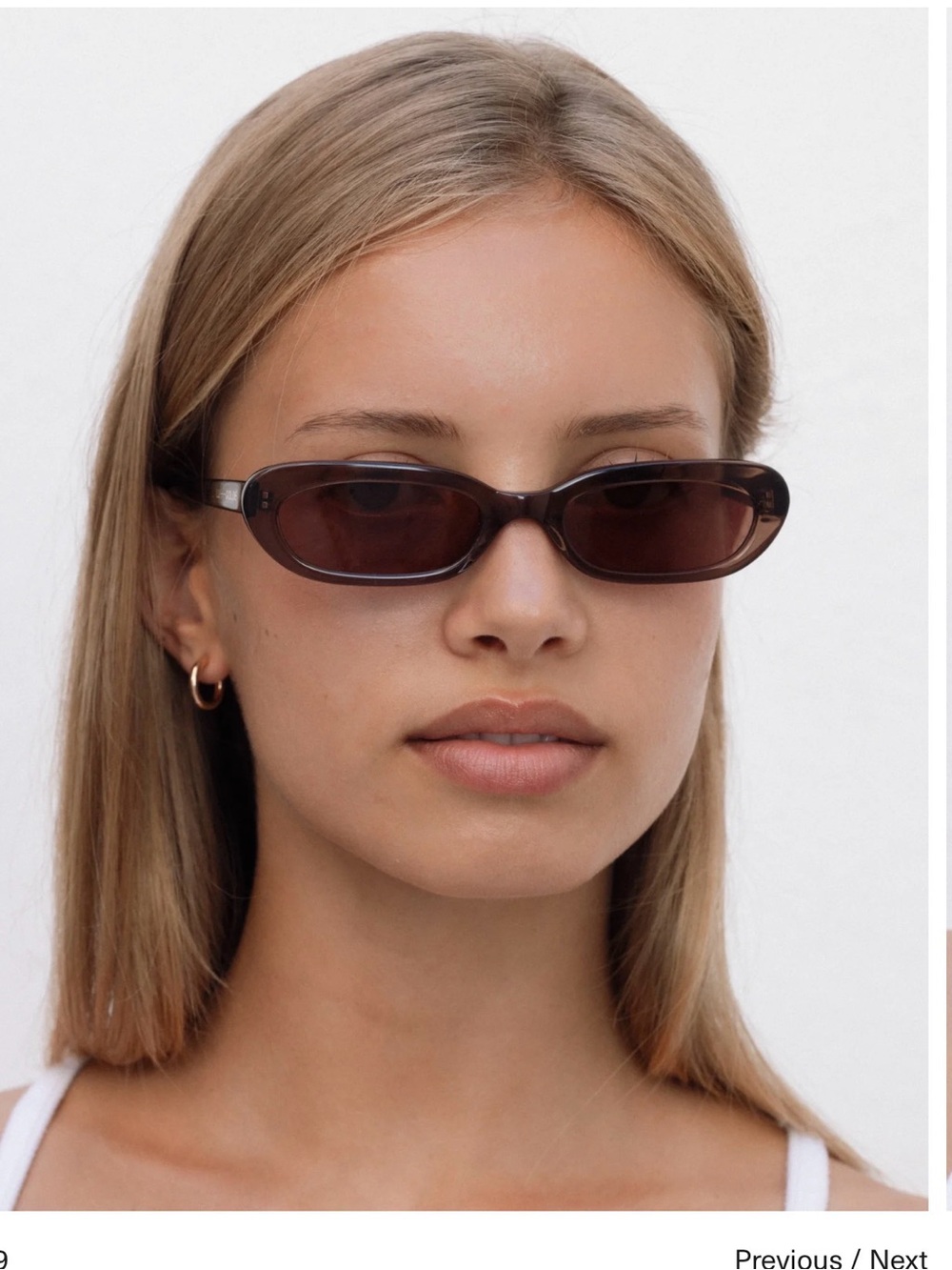 Lu Goldie Lola Sunglasses Coffee | 90s slim acetate frame